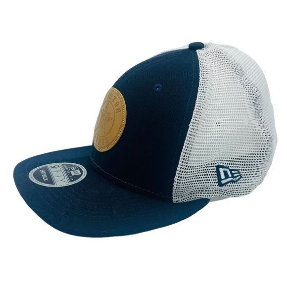 New Era Houston Astros 9Fifty Leather Patch Snapback Trucker Hat Cap - Picture 2 of 4